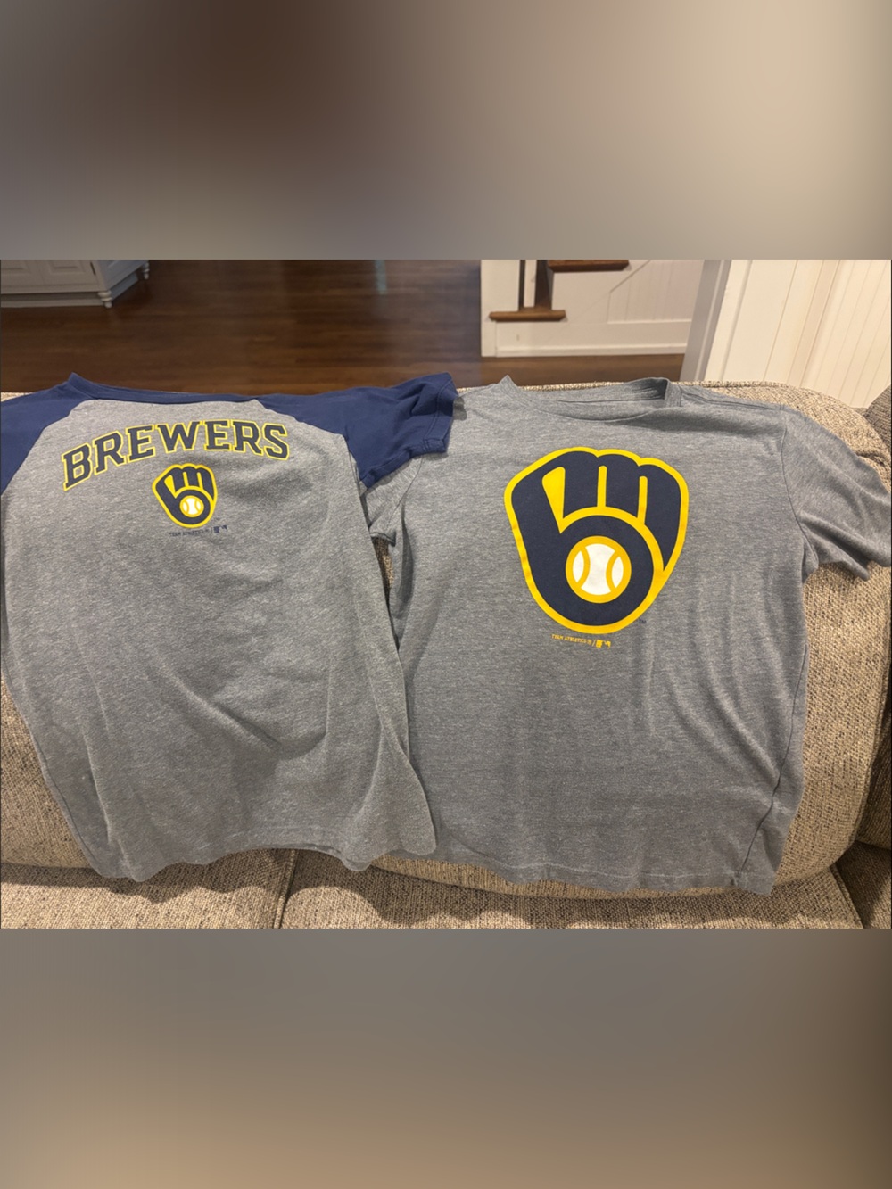 Kids Gray and Navy Long Sleeve Pajama Top